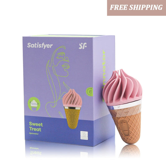 เยอรมนี Satisfyer Sweet Treat Ice Cream Cone Vibrator เพศของเล่นสำหรับหญิงนุ่มซิลิกาเจล Clitoris Stimulator UYO Mini ผู้ใหญ่ของเล่น - buysextoyth