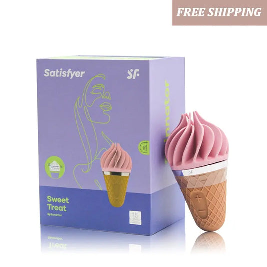 เยอรมนี Satisfyer Sweet Treat Ice Cream Cone Vibrator เพศของเล่นสำหรับหญิงนุ่มซิลิกาเจล Clitoris Stimulator UYO Mini ผู้ใหญ่ของเล่น - buysextoyth
