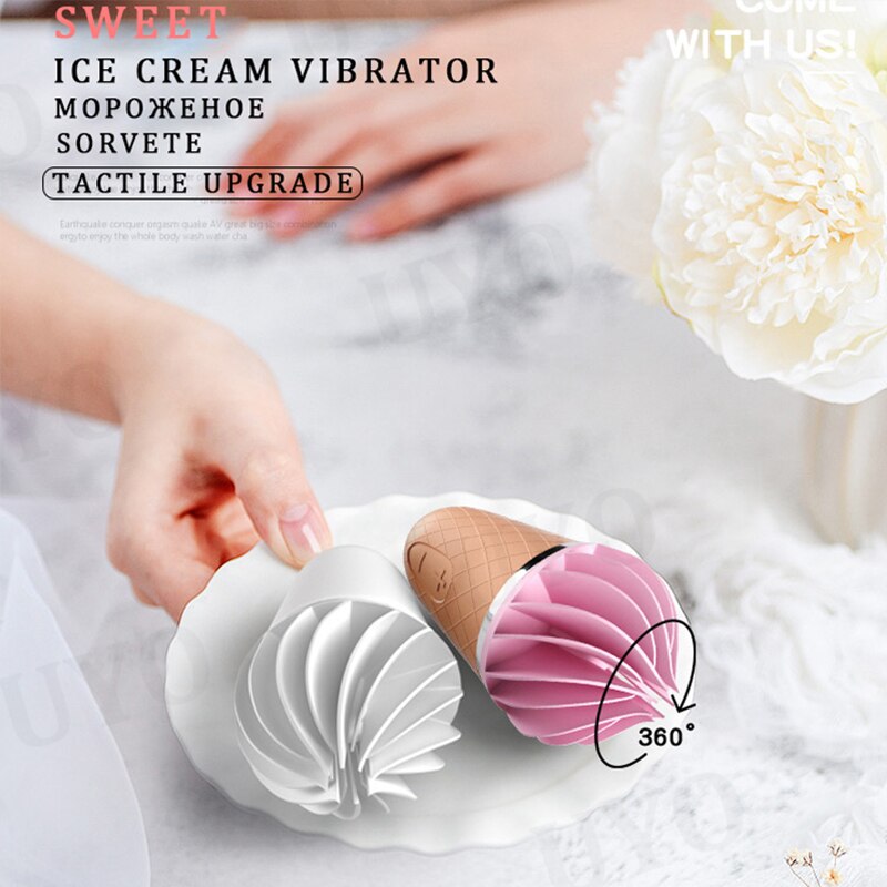 เยอรมนี Satisfyer Sweet Treat Ice Cream Cone Vibrator เพศของเล่นสำหรับหญิงนุ่มซิลิกาเจล Clitoris Stimulator UYO Mini ผู้ใหญ่ของเล่น - buysextoyth