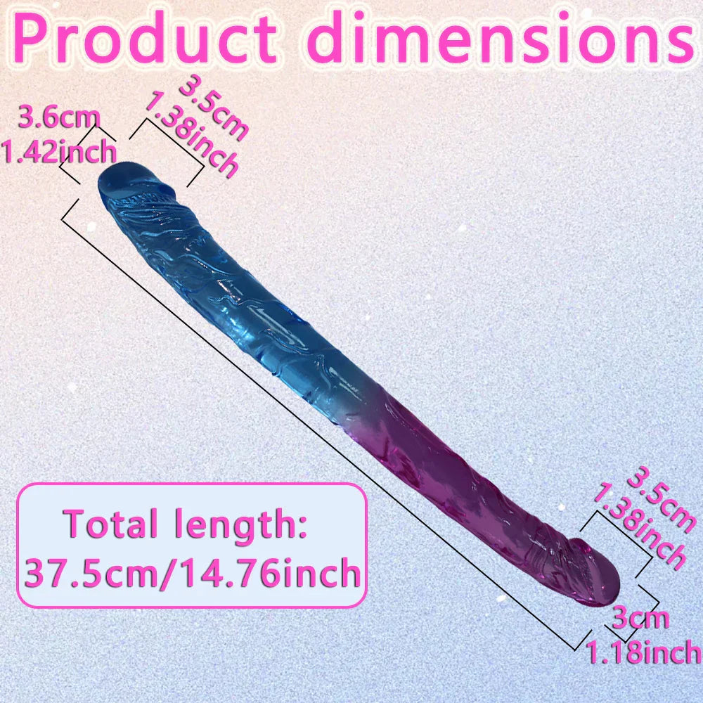 Two sizes of long double-headed dildos. double-sided crystal dildos. for anal and G-spot stimulation. unisex - buysextoyth