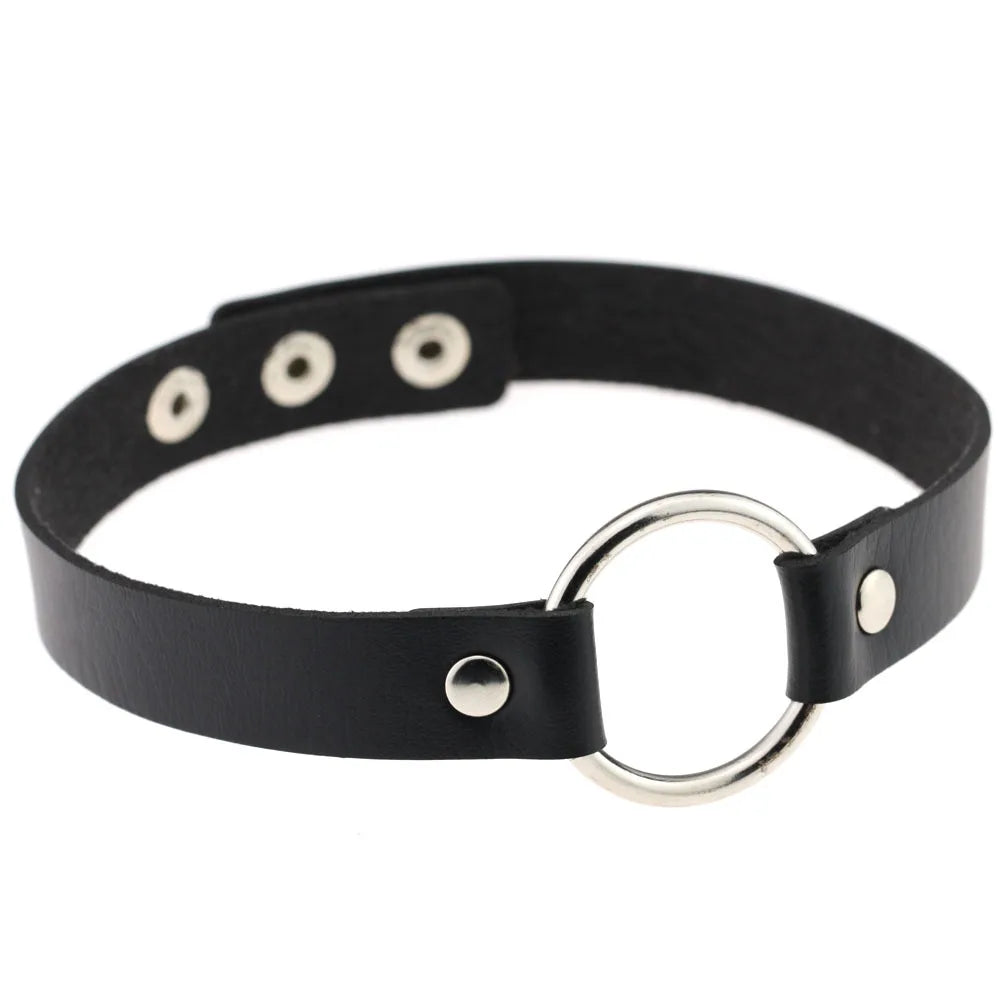 BDSM Different Style Fashion Punk Men Torques Necklace Gothic PU Leather Choker Collar Necklace Women Body Chain - buysextoyth