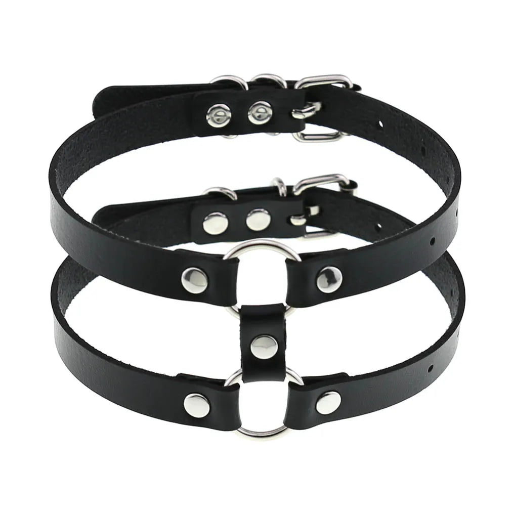 BDSM Different Style Fashion Punk Men Torques Necklace Gothic PU Leather Choker Collar Necklace Women Body Chain - buysextoyth