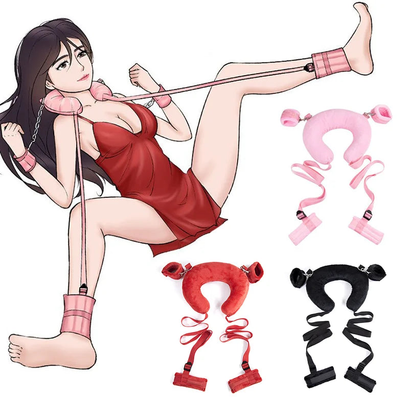 Sex Toys Cotton Bdsm Bondage Set Handcuffs Sexy Leg Pillow Thinning Belt Bending Orgasm Couple Toy - buysextoyth