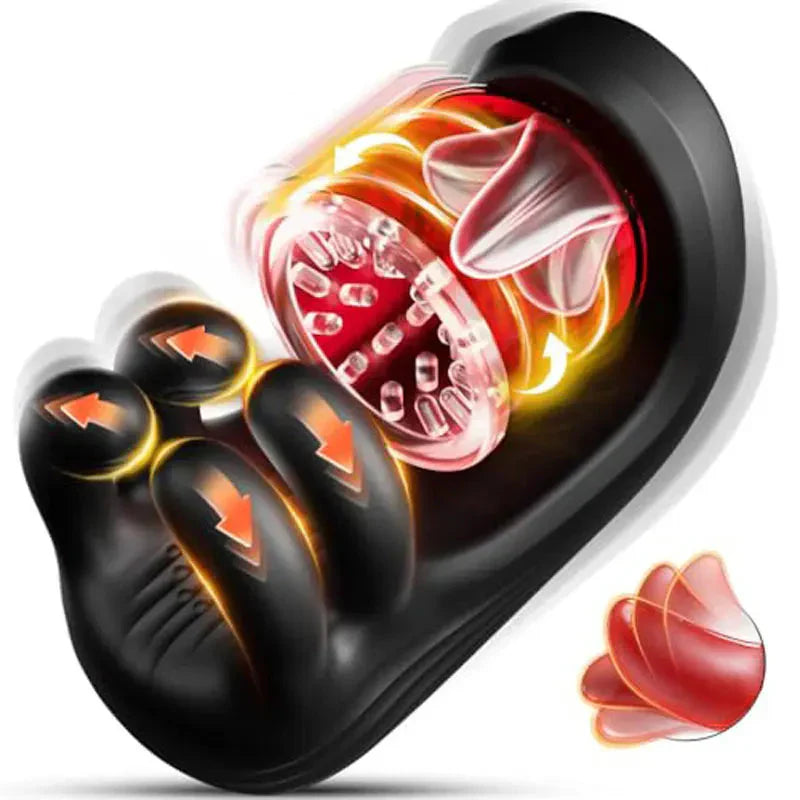 Tongue Licking Male Masturbator Blowjob Sex Machine Penis Stroker for Glans Training Stimulation Endurance Adult Sex Toy for Men - buysextoyth