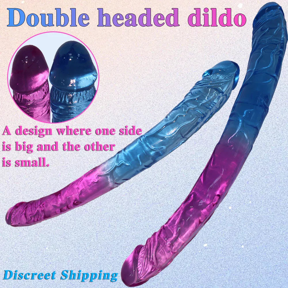 Two sizes of long double-headed dildos. double-sided crystal dildos. for anal and G-spot stimulation. unisex - buysextoyth