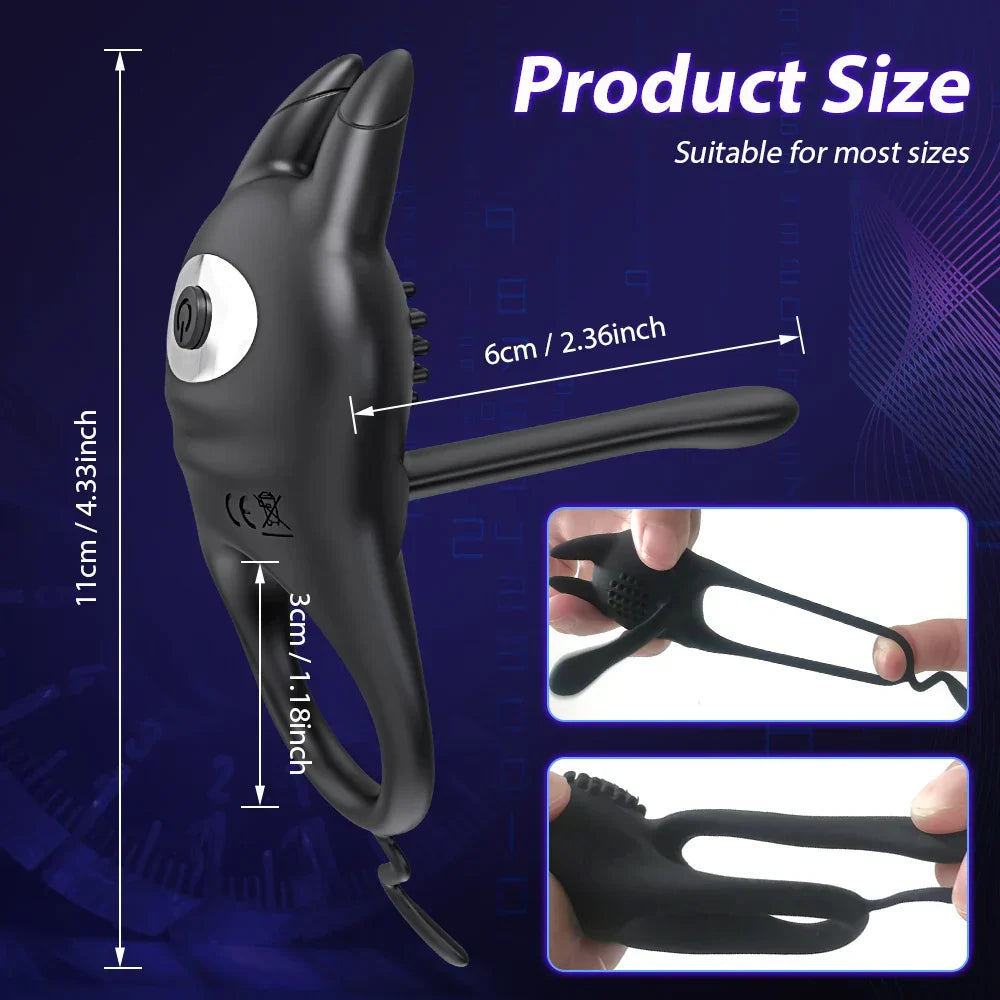 Vibrating Penis Ring for Men Delay Ejaculation Cock Ring Male Penis Massager Clitoral G Spot Stimulation Sex Toys for Couples - buysextoyth