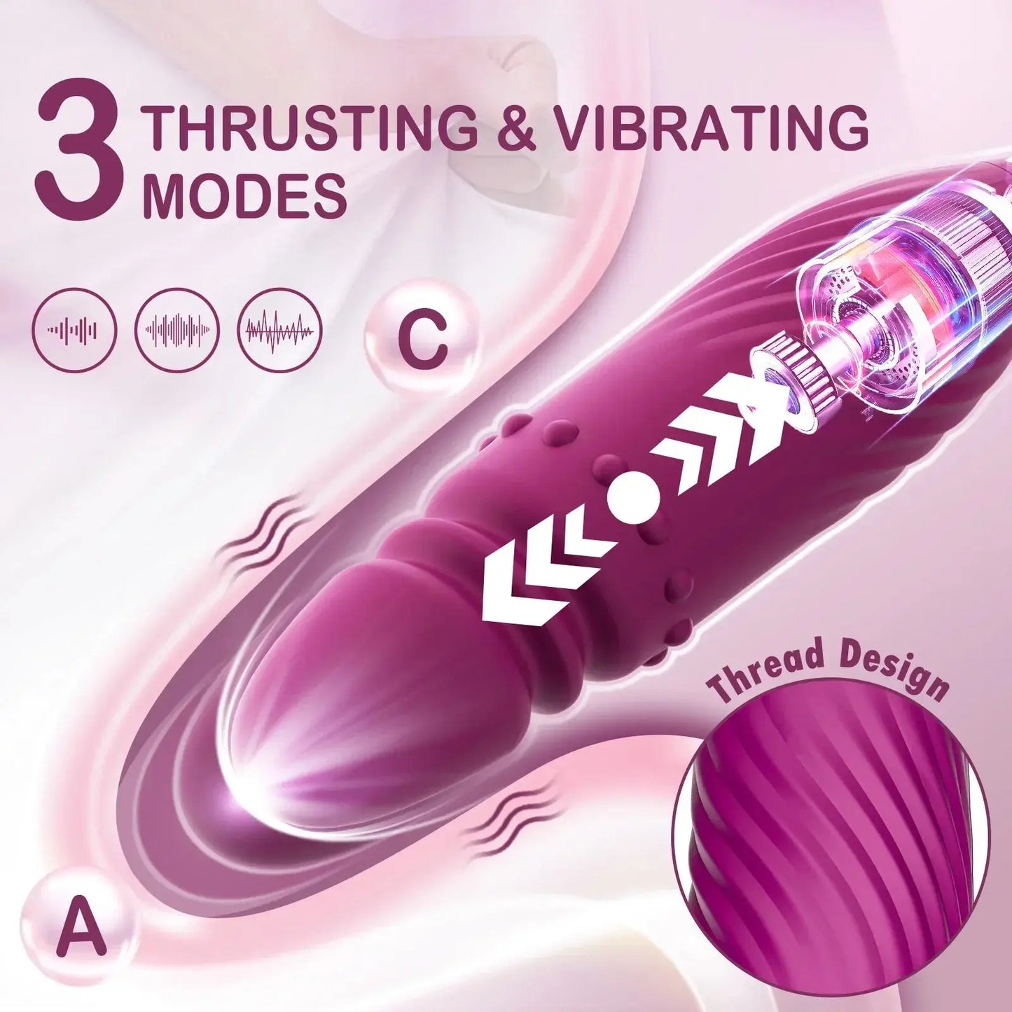 Rose Sucking Vibrator for Women 4 in 1Thrusting Dildo G Spot Nipples Sucker Clitoris Stimulator Vibrating Egg Adult Sex Toys - buysextoyth