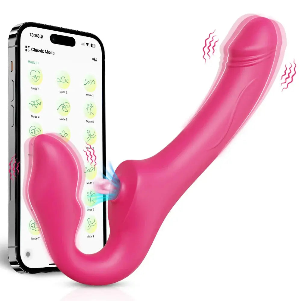 APP Control Double-Ended Vibrator for Women G-Spot Dildo Penis Removable Vagina Vibrating Adult Sex Toys for Lesbian Couples - buysextoyth