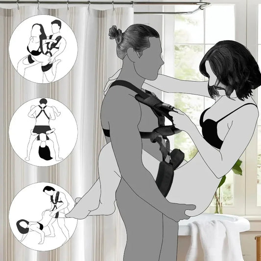 Bondage Love Slings for Couples Sex Swing Set with Adjustable Strap Adult BDSM Sex Toy Soft Plush Padding Mat Sex Restraints Toy - buysextoyth