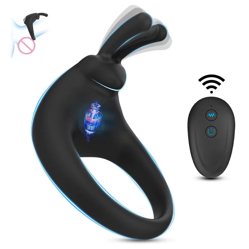 Penis Ring Vibrator Wireless Remote Control Clitoris Stimulation Delay Ejaculation Enlargement Erection For Men - buysextoyth