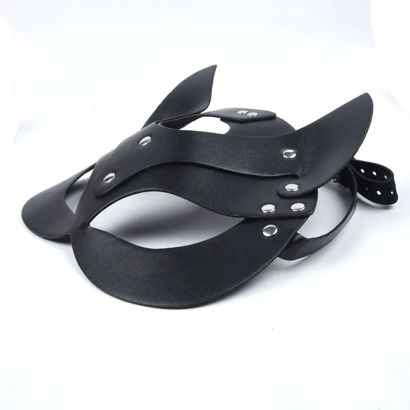 4Pcs Bondage Set Black Leather Sponge Handcuffs For Sex Anklecuffs +Handcuffs+Collar+ mask+5 Lock Sex Toys for Adult Games - buysextoyth