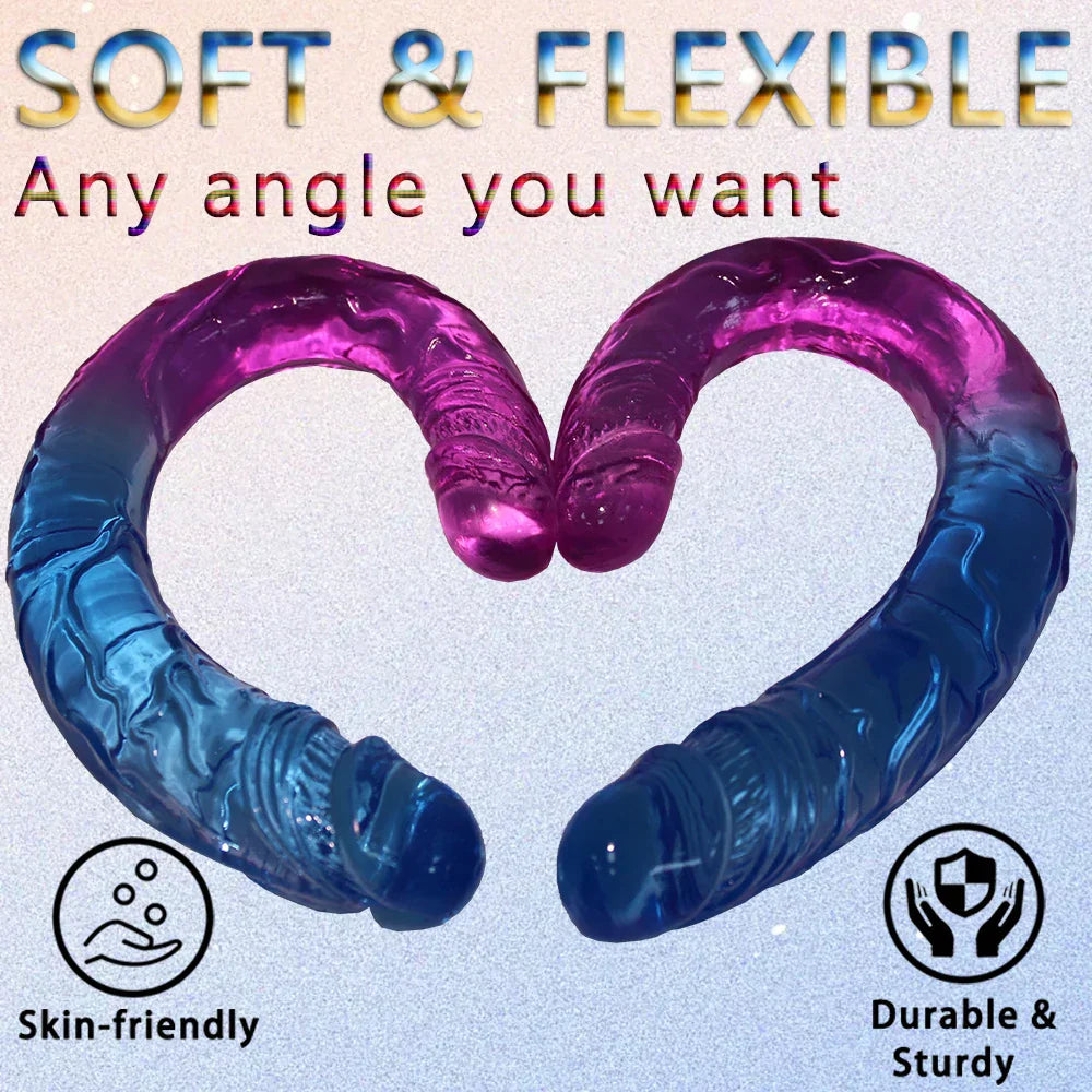 Two sizes of long double-headed dildos. double-sided crystal dildos. for anal and G-spot stimulation. unisex - buysextoyth