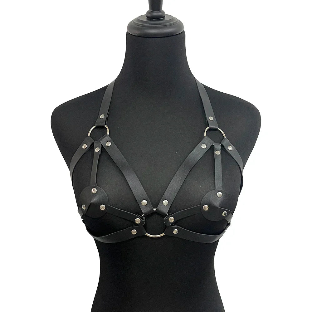 Women Sexy Harness Corset Leather Lingerie Bondage Belt BDSM Chest Harness Underwear Suspenders Erotic Fetish Clothing Sex Toys - buysextoyth