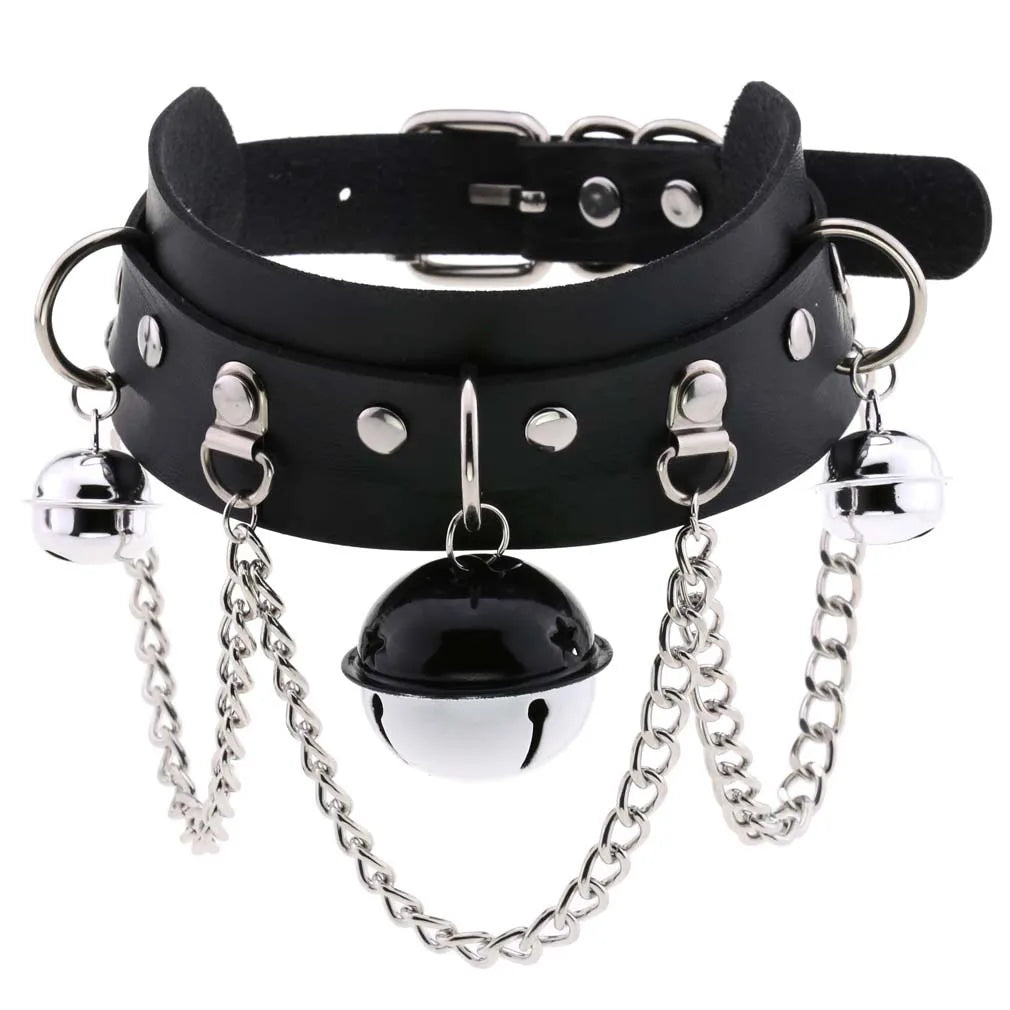 BDSM Different Style Fashion Punk Men Torques Necklace Gothic PU Leather Choker Collar Necklace Women Body Chain - buysextoyth