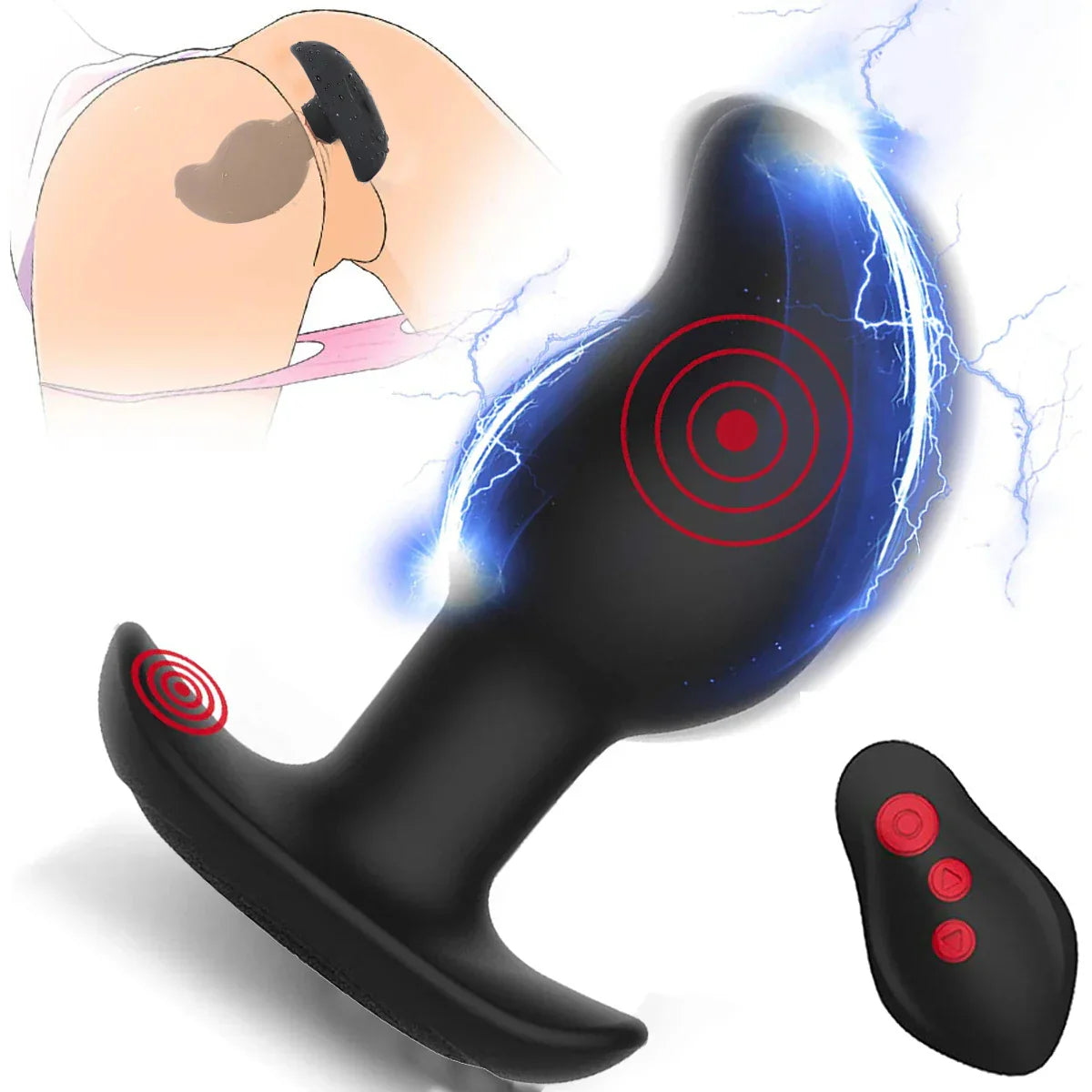 Anal Electric Shock Vibrators Vibrating Plug Anal Prostate Massager Electric Stimulation Butt Plug Sex Toys For Man Woman Couple - buysextoyth