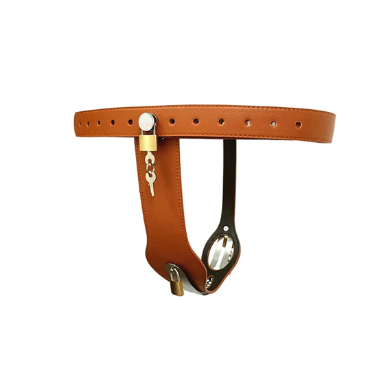 Leather T-Shaped Female Lock Belt Masturbator Strap On Pants Underwear Fetish Chastity Sex Chastity Device Bdsm Toys - buysextoyth