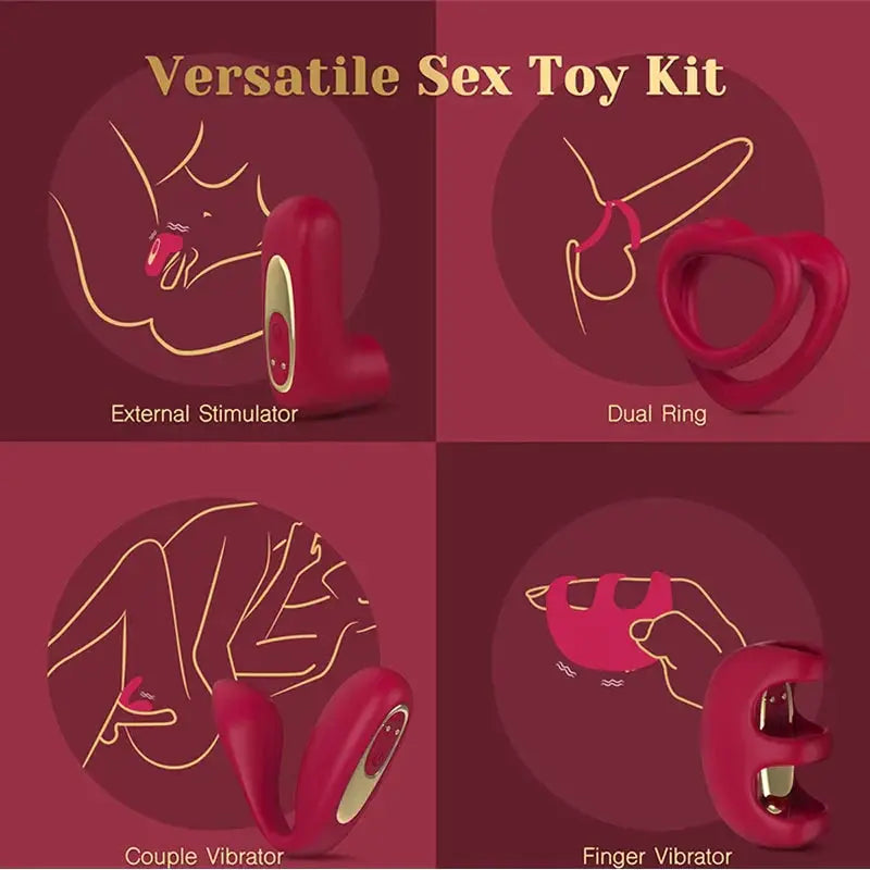 Tracy's Dog Love Vibrator Kit Removable Vibrating Bullet with 4 Silicone Attachments Remote Adult Sex Toys for Women & Partners - buysextoyth