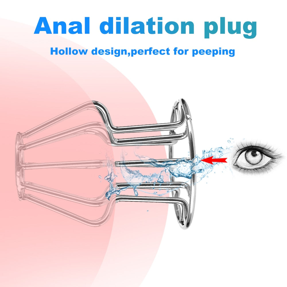Stainless Steel Hollow Anal Plug Sex Toys for Woman Man Gay Prostate Massager Anal Speculum Anus Dilator Adult Erotic Products - buysextoyth