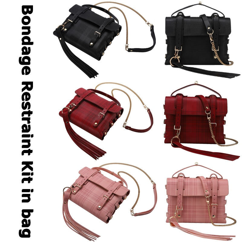 Sex Bondage BDSM Kit Restraints Set Sex Toys with Hand Cuffs Ankle Cuff Bondage Collection &amp; Whip &amp; Collar Choker SM Games - buysextoyth