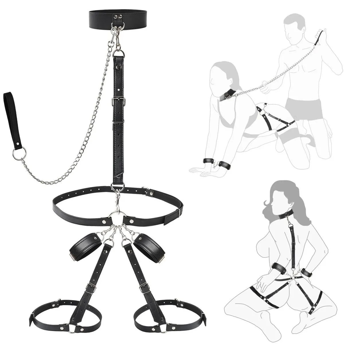 Sex Bondage SM Set Adult Sex Toys 7piece Set Handcuffs Belt Adjustable Tuning Propsv Self Bondage  Bdsm Toys  Fetish BondageGear - buysextoyth