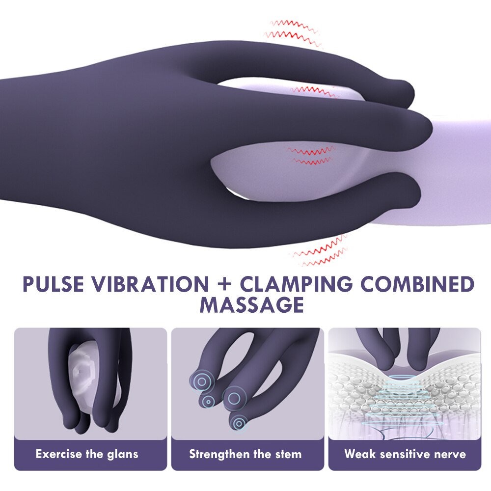 Sex Glans เทรนเนอร์นวดอวัยวะเพศชายชาย Masturbator 10 Speed Vibrating Glans Vibrator เซ็กซ์ทอยสำหรับผู้ชายยาวนาน Delay Endurance Exer - buysextoyth