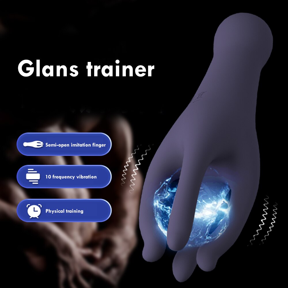 Sex Glans เทรนเนอร์นวดอวัยวะเพศชายชาย Masturbator 10 Speed Vibrating Glans Vibrator เซ็กซ์ทอยสำหรับผู้ชายยาวนาน Delay Endurance Exer - buysextoyth