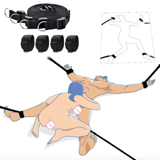 Sex Products Restraint Bed Flirt Restraints Adult Games BDSM Bondage Set Handcuffs Ankle Cuff Sex Toys for Women Slave Fetish - buysextoyth