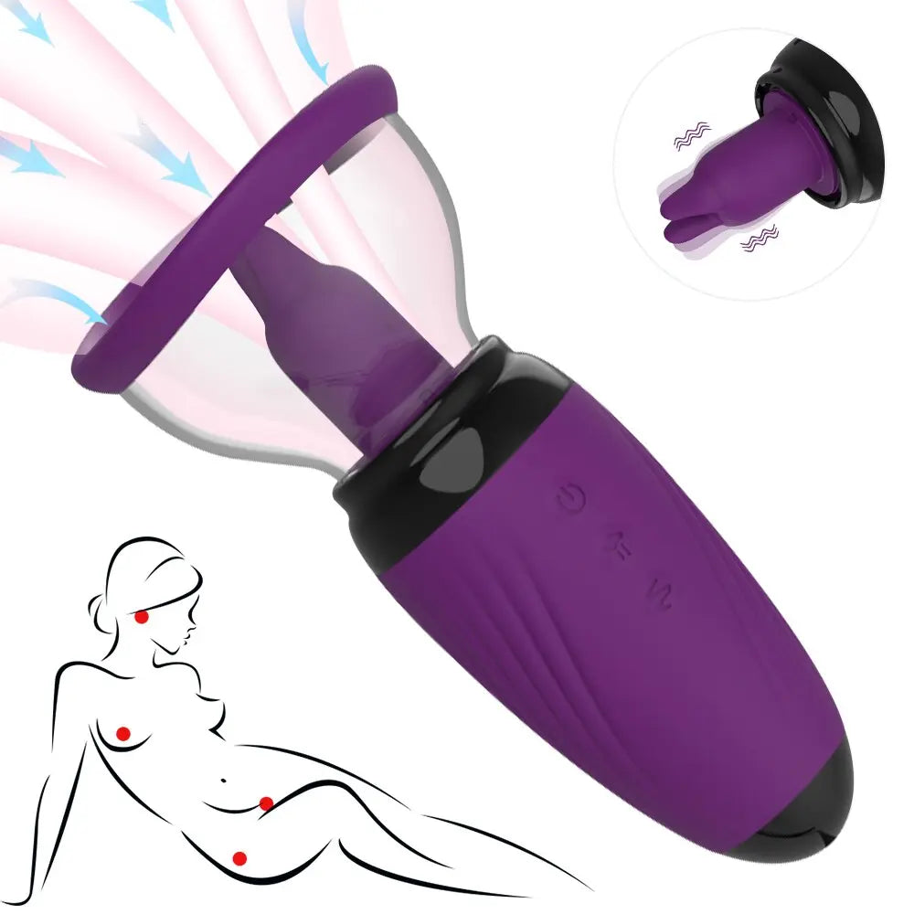 หัวนมดูดเครื่องลิ้นสั่น Sex Shop หญิง Masturbator Clitoral Stimulator หีเซ็กซ์ทอยสำหรับคู่ - buysextoyth