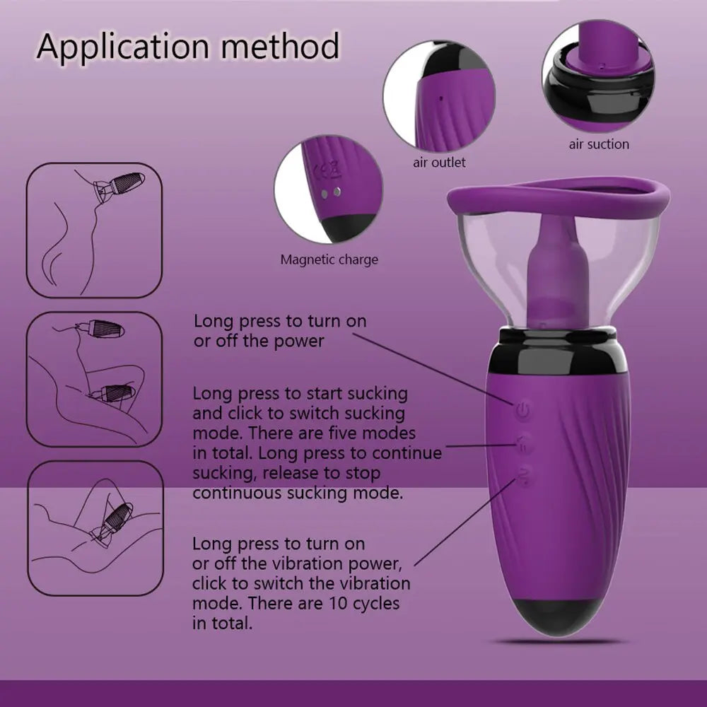 หัวนมดูดเครื่องลิ้นสั่น Sex Shop หญิง Masturbator Clitoral Stimulator หีเซ็กซ์ทอยสำหรับคู่ - buysextoyth