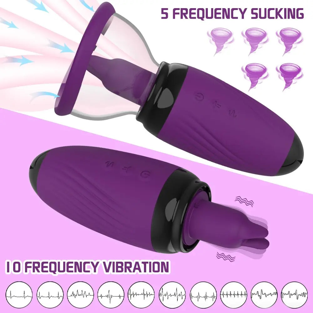 หัวนมดูดเครื่องลิ้นสั่น Sex Shop หญิง Masturbator Clitoral Stimulator หีเซ็กซ์ทอยสำหรับคู่ - buysextoyth