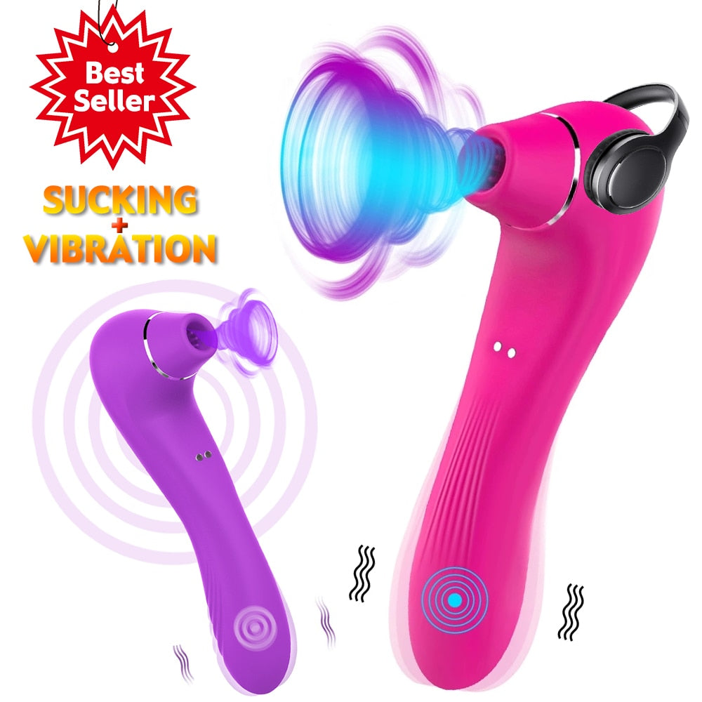 Sex Sucking Toys Vibrator Female Powerful Clitoris Sucker Blowjob Tongue Stimulator Nipple Vagina Pussy Pump for Women Adults 18 - buysextoyth