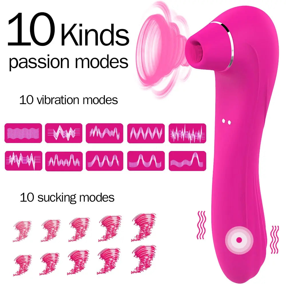 Sex Sucking Toys Vibrator Female Powerful Clitoris Sucker Blowjob Tongue Stimulator Nipple Vagina Pussy Pump for Women Adults 18 - buysextoyth