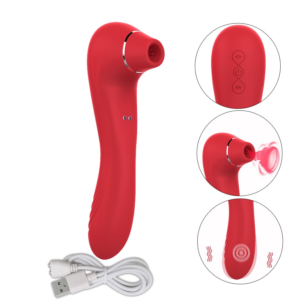 Sex Sucking Toys Vibrator Female Powerful Clitoris Sucker Blowjob Tongue Stimulator Nipple Vagina Pussy Pump for Women Adults 18 - buysextoyth