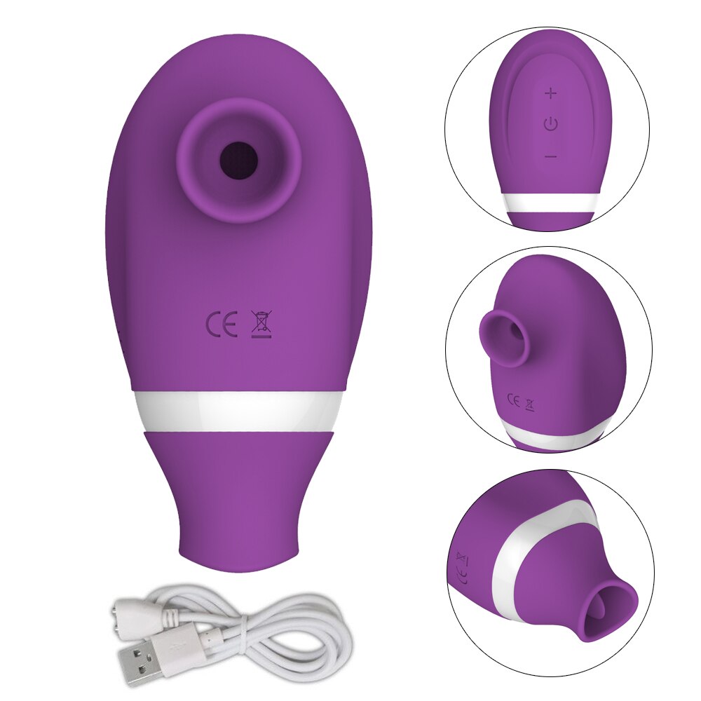 Sex Sucking Toys Vibrator Female Powerful Clitoris Sucker Blowjob Tongue Stimulator Nipple Vagina Pussy Pump for Women Adults 18 - buysextoyth