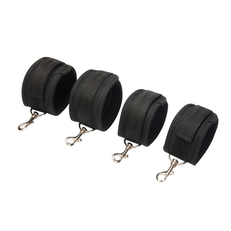 Sex Toys for Woman Bdsm Bondage Set Metal Butt Plug Nylon Restraint Belt Steel Pipe Erotic Handcuffs Adult Flirt Games - buysextoyth