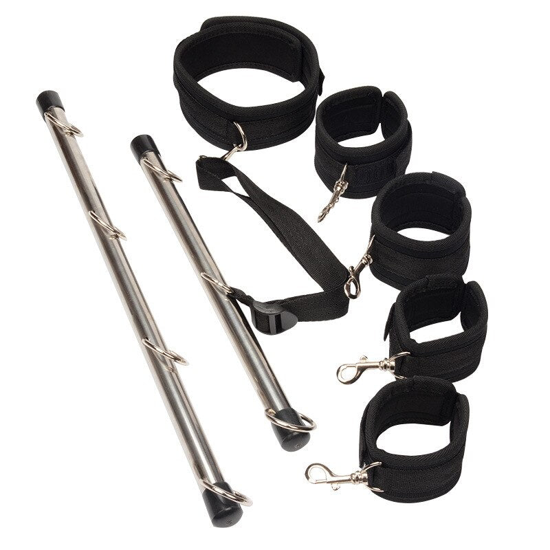 Sex Toys for Woman Bdsm Bondage Set Metal Butt Plug Nylon Restraint Belt Steel Pipe Erotic Handcuffs Adult Flirt Games - buysextoyth