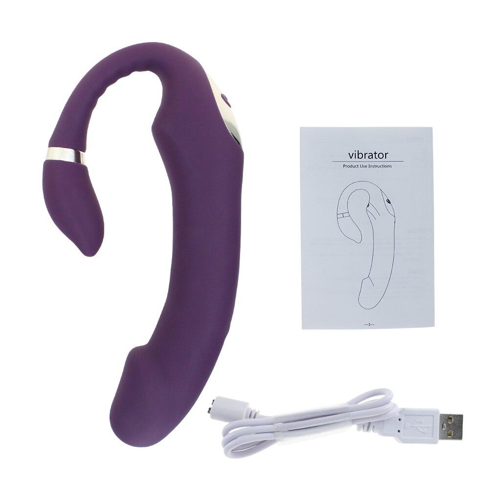 Sex Vibrator G-spot Simulate Soft Double-head Vibrate Sex Toys For Woman Clit Massager Rechargeable C-shape For Couple Fun - buysextoyth
