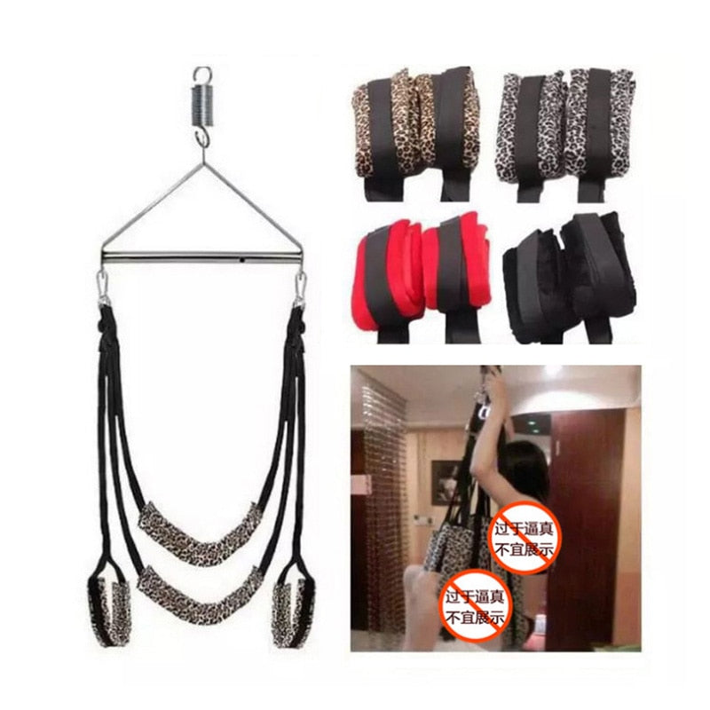 Sexy BDSM Bondage Door Slam Sex Swing Adult SM Love Game Fetish Bondage Leg Open Door Swing Sex Erotic Toys for Couples - buysextoyth