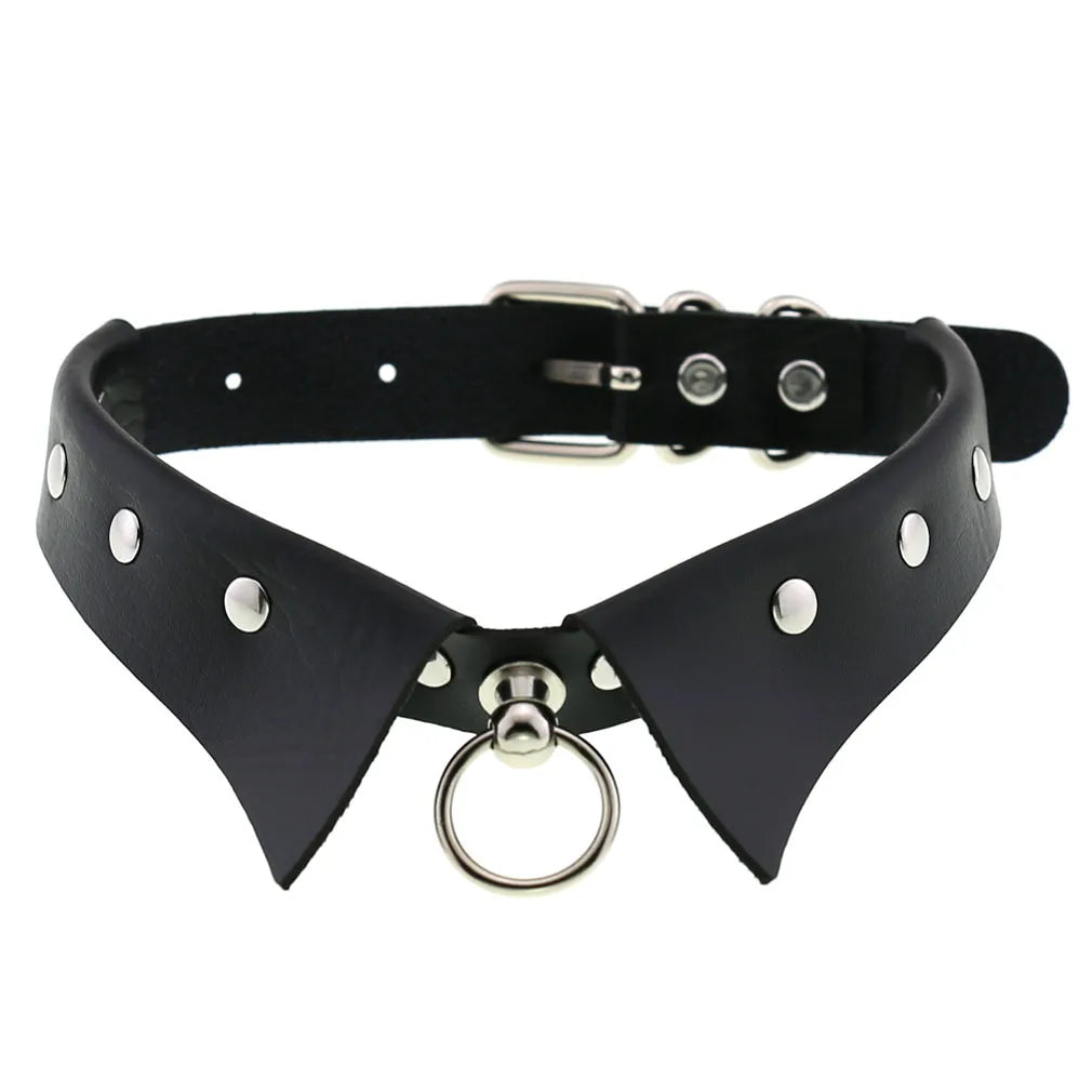 BDSM Different Style Fashion Punk Men Torques Necklace Gothic PU Leather Choker Collar Necklace Women Body Chain - buysextoyth