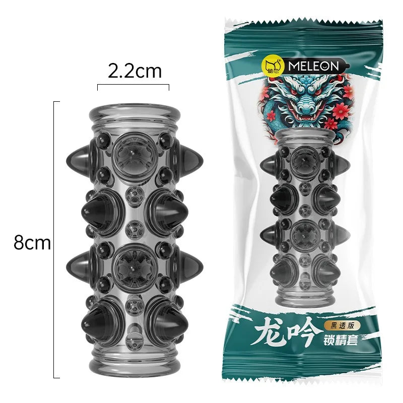 Sex Shop Silicone Reusable Penis Sleeve Delayed Ejaculation Chastity Device Lock Sperm Penis Erection Erotic Sex Toys For Men - buysextoyth