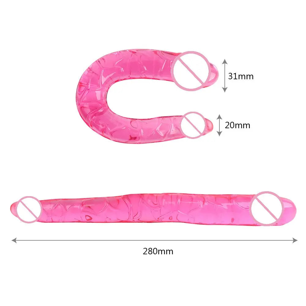3 Colors U Shape Soft Jelly Double Dildos Vagina Anal Plug Artificial Penis Sexy Toys for Couples Women Gay Lesbian Masturbators - buysextoyth