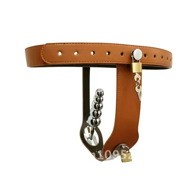 Leather T-Shaped Female Lock Belt Masturbator Strap On Pants Underwear Fetish Chastity Sex Chastity Device Bdsm Toys - buysextoyth