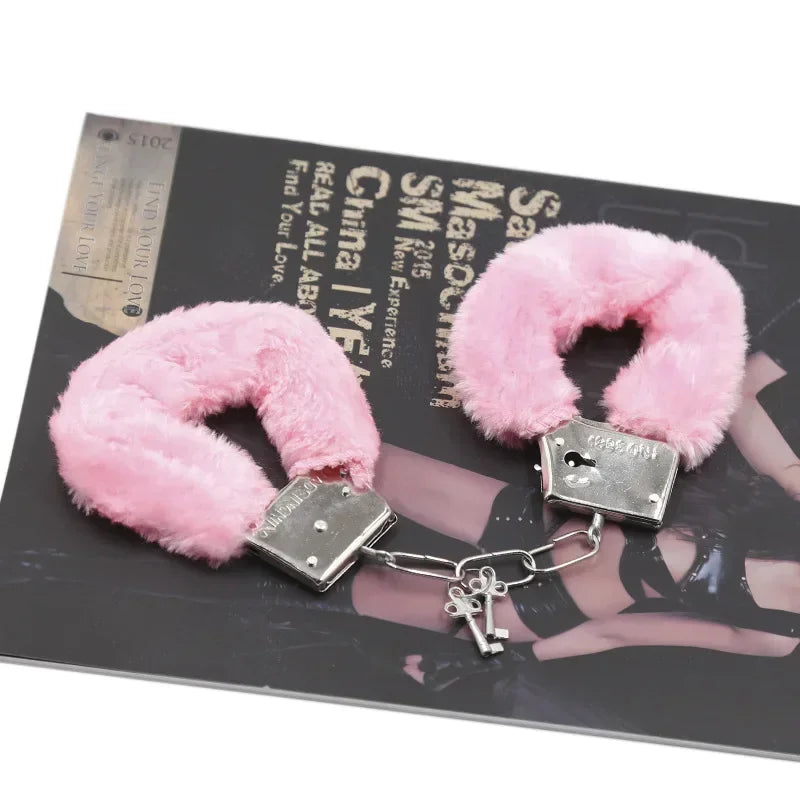 Fuzzy Plush Handcuffs  Soft Bondage Restraints for Couples Play  Adjustable  Comfortable - buysextoyth