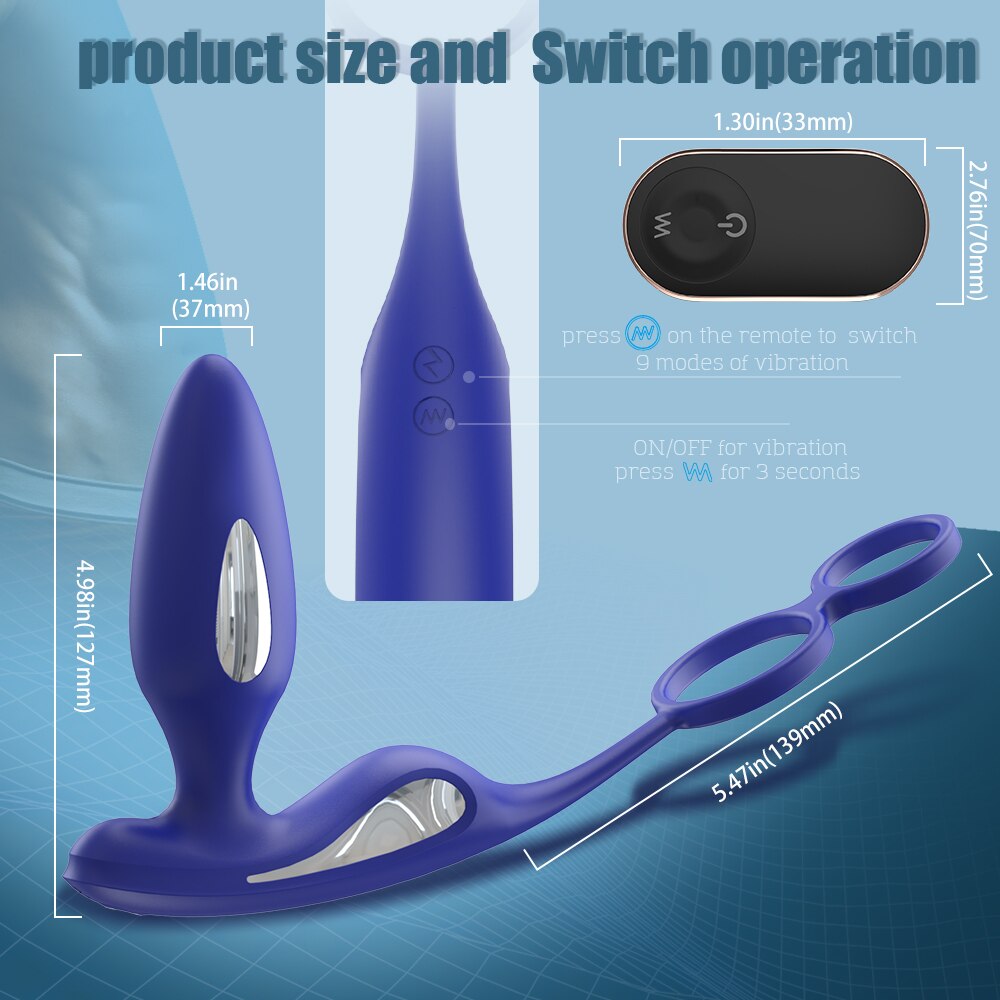 ไฟฟ้า Shock Anal Vibrator Butt Plug ชาย Prostate Massager รีโมทคอนโทรล Delay Ejaculation อวัยวะเพศชาย Cock แหวนเพศของเล่นสำหรับผู้ชาย - buysextoyth
