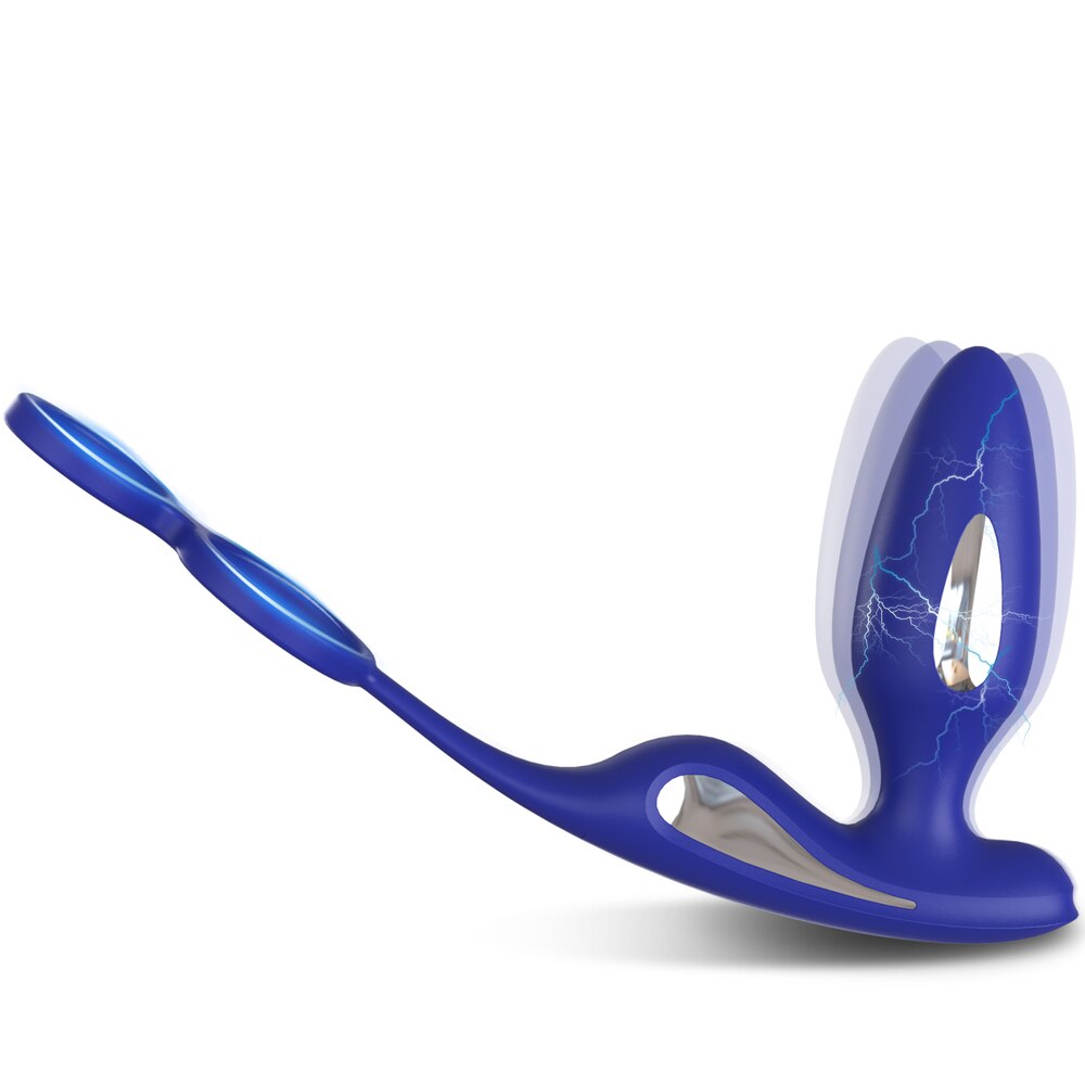 ไฟฟ้า Shock Anal Vibrator Butt Plug ชาย Prostate Massager รีโมทคอนโทรล Delay Ejaculation อวัยวะเพศชาย Cock แหวนเพศของเล่นสำหรับผู้ชาย - buysextoyth