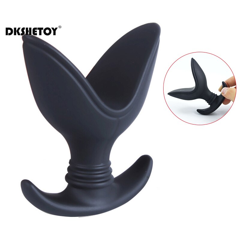 Silicone Anal Expander Backyard Sex Toys for Couples Beginner Black Waterproof Soft V Port Butt Plug Prostate Massager - buysextoyth