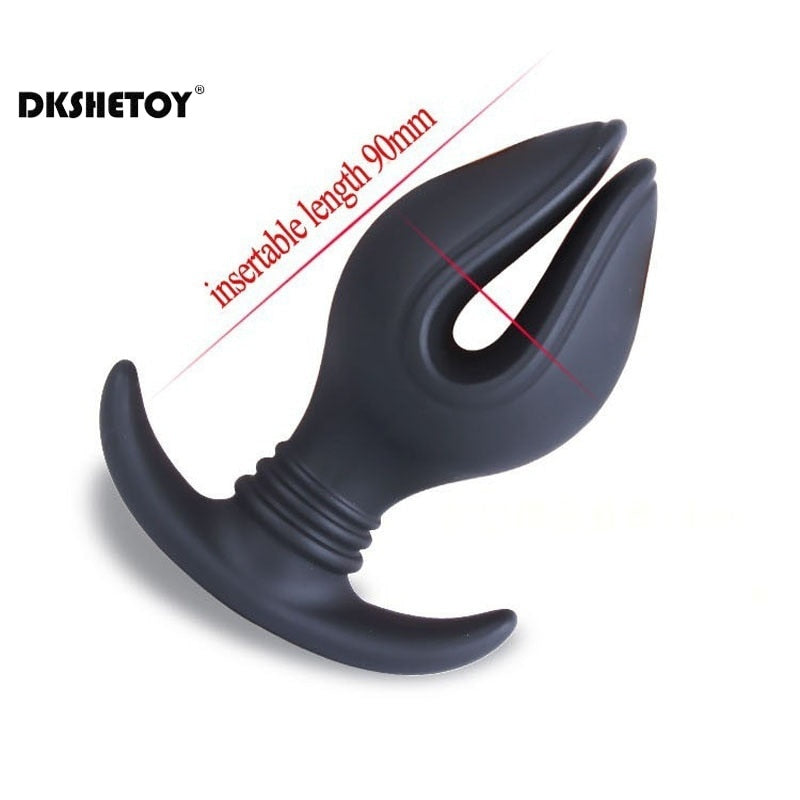 Silicone Anal Expander Backyard Sex Toys for Couples Beginner Black Waterproof Soft V Port Butt Plug Prostate Massager - buysextoyth