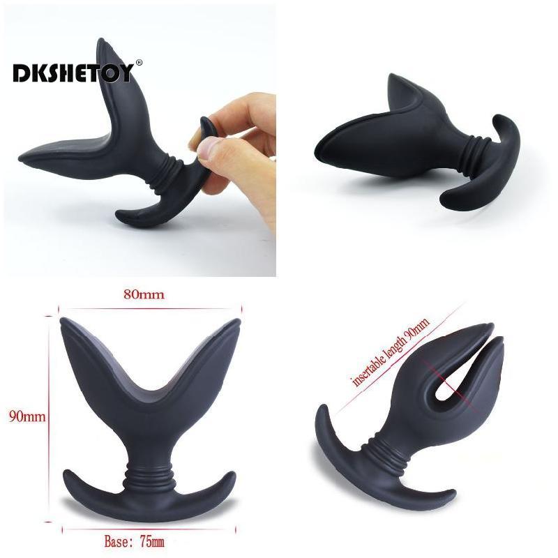 Silicone Anal Expander Backyard Sex Toys for Couples Beginner Black Waterproof Soft V Port Butt Plug Prostate Massager - buysextoyth