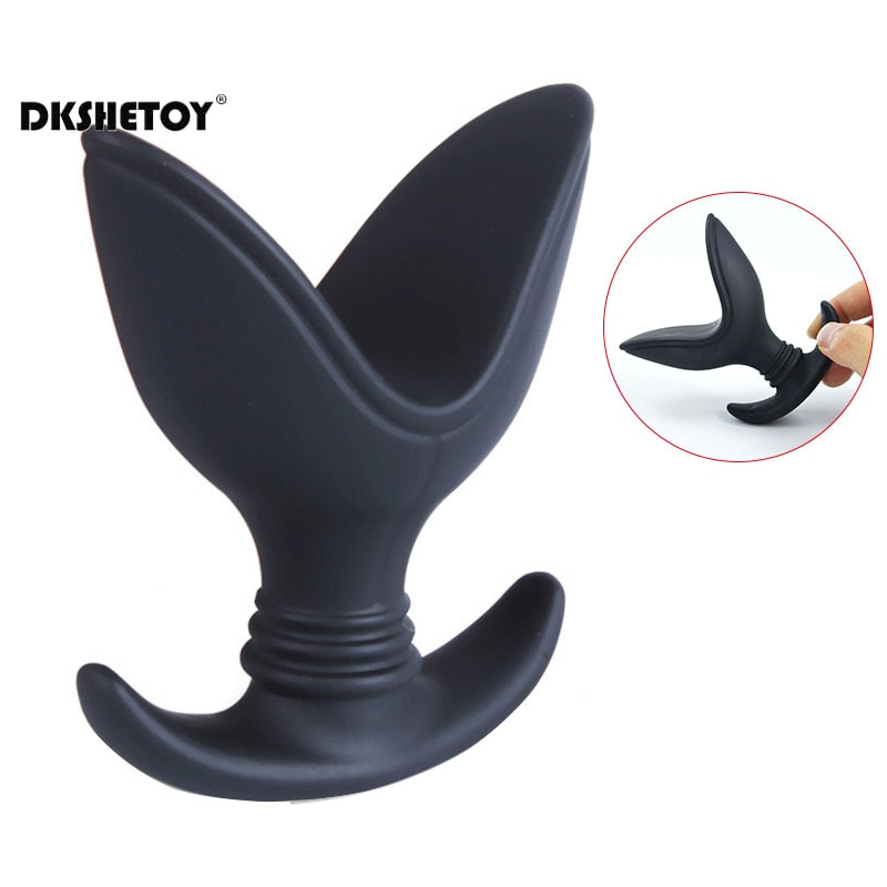Silicone Anal Expander Backyard Sex Toys for Couples Beginner Black Waterproof Soft V Port Butt Plug Prostate Massager - buysextoyth