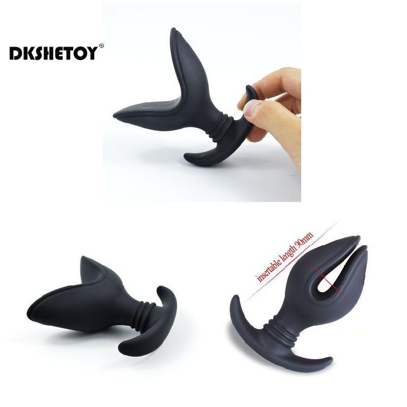 Silicone Anal Expander Backyard Sex Toys for Couples Beginner Black Waterproof Soft V Port Butt Plug Prostate Massager - buysextoyth